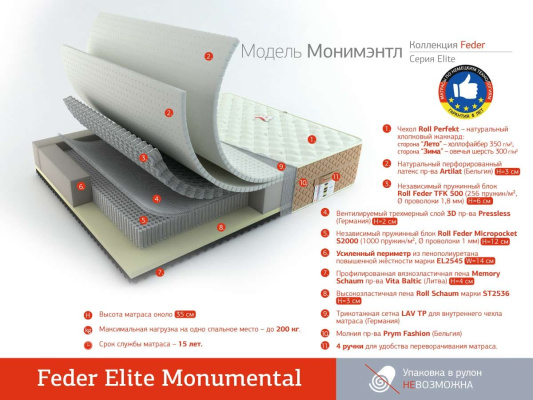 Матрас RollMatratze Feder Monumental